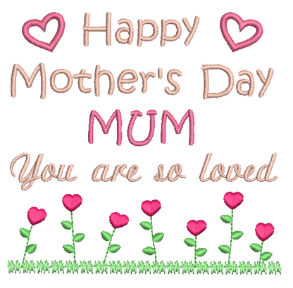 Mother's Day machine embroidery design by rosiedayembroidery.com