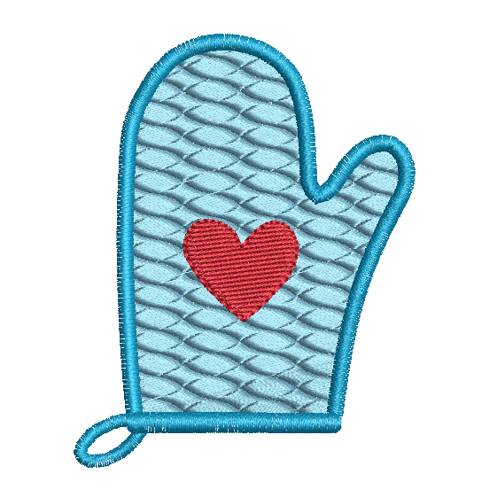 Mini oven glove machine embroidery design by embroiderytree.com