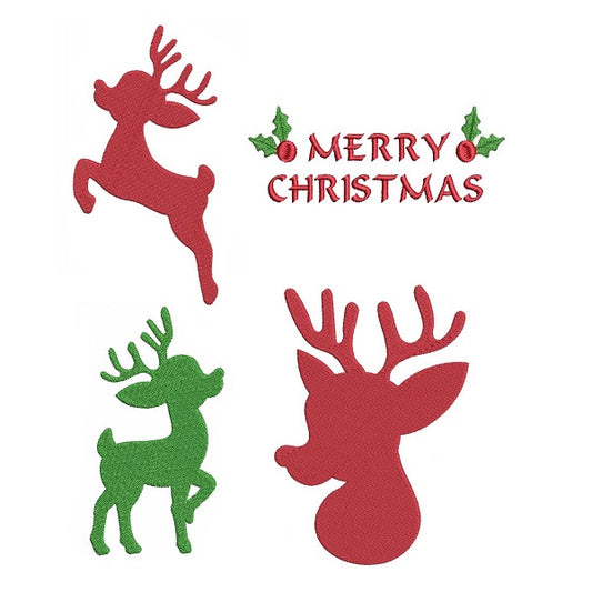 Christmas reindeer machine embroidery designs by rosiedayembroidery.com