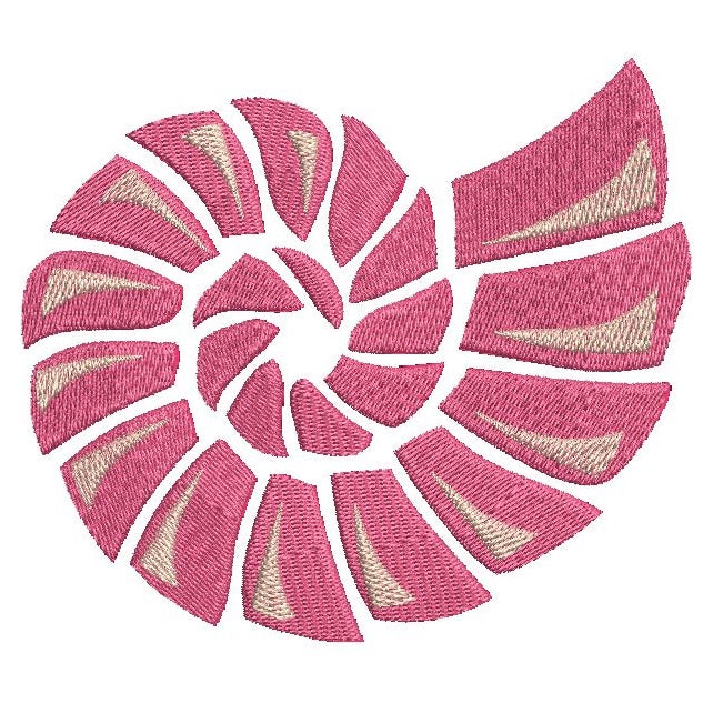 Pink shell machine embroidery design by rosiedayembroidery.com