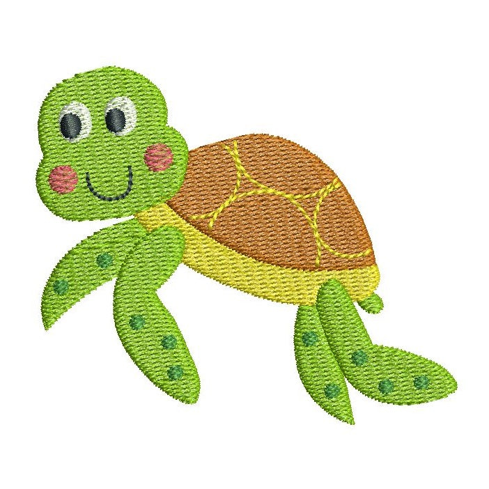 Baby turtle machine embroidery design by rosiedayembroidery.com