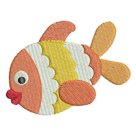 Cute mini fish machine embroidery design by rosiedayembroidery.com