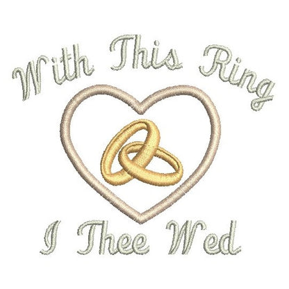 Wedding ring cushion machine embroidery design by rosiedayembroidery.com