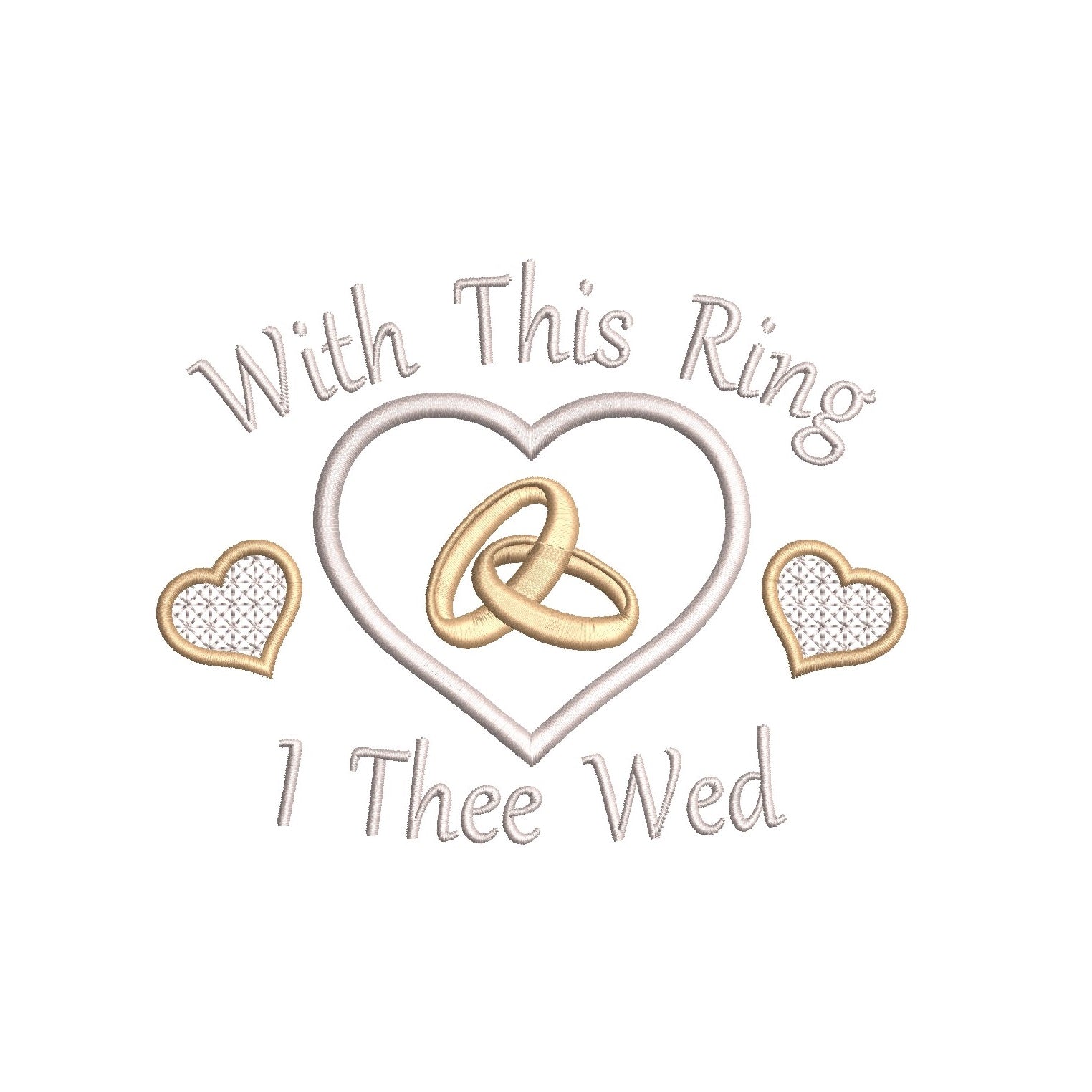 Wedding ring cushion machine embroidery design by rosiedayembroidery.com