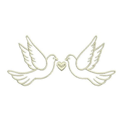 Wedding ring cushion machine embroidery design by rosiedayembroidery.com