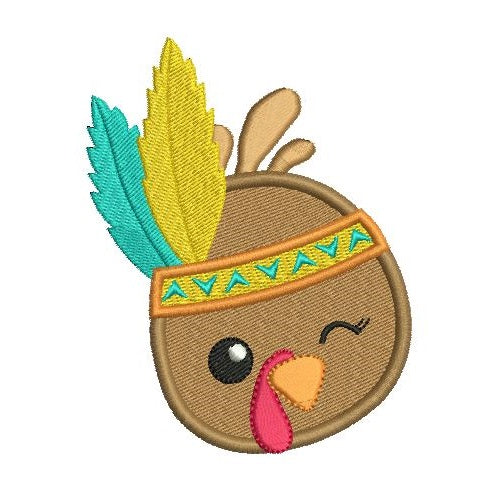 Thanksgiving turkey machine embroidery design by rosiedayembroidery.com
