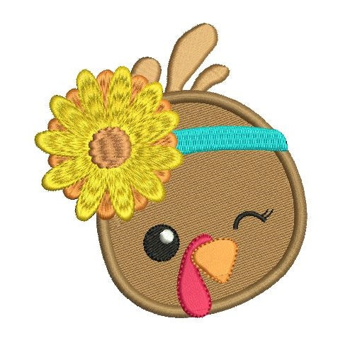 Thanksgiving turkey machine embroidery design by rosiedayembroidery.com