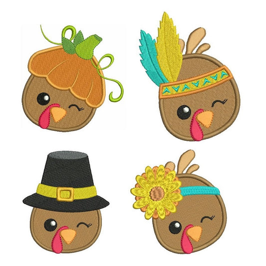 Thanksgiving turkey machine embroidery designs by rosiedayembroidery.com