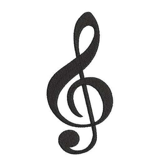 Treble clef machine embroidery design by rosiedayembroidery.com