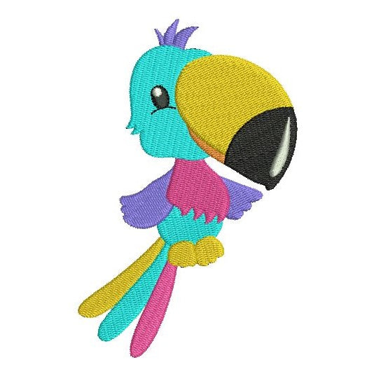 Tropial toucan machine embroidery design by rosiedayembroidery.com