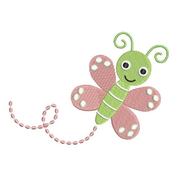Baby butterfly machine embroidery design by rosiedayembroidery.com