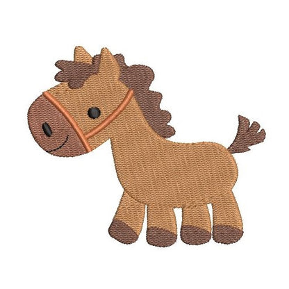 Cute mini horse machine embroidery design by rosiedayembroidery.com