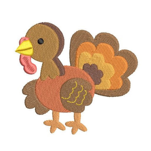 Mini fill stitch turkey machine embroidery design by rosiedayembroidery.com