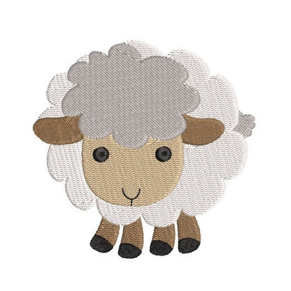 Mini fill stitch sheep machine embroidery design by rosiedayembroidery.com