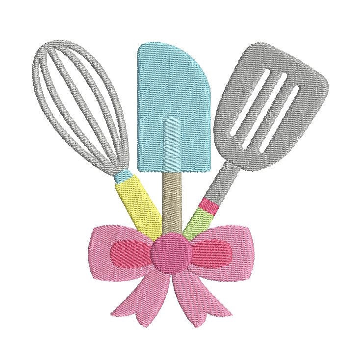 Kitchen utensils machine embroidery design by rosiedayembroidery.com