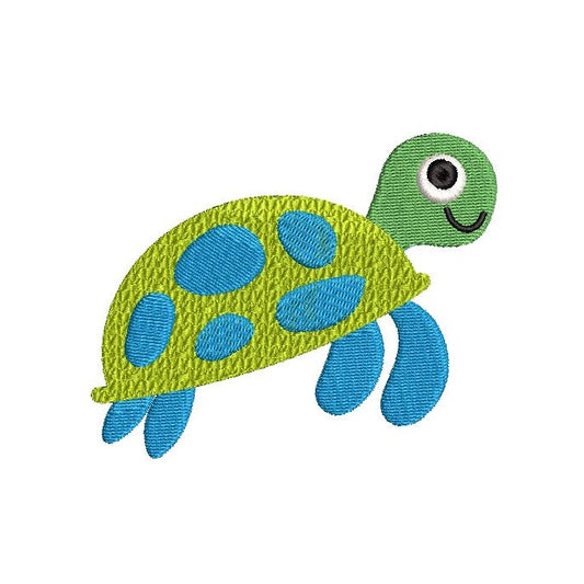 Mini turtle - fill stitch machine embroidery designed by rosiedayembroidery.com