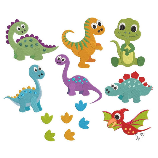 Baby dinosaur machine embroidery designs by rosiedayembroidery.com