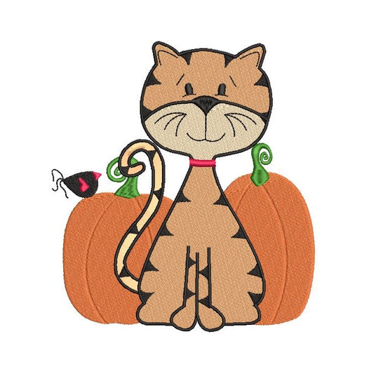 Halloween cat machine embroidery design by rosiedayembroidery.com