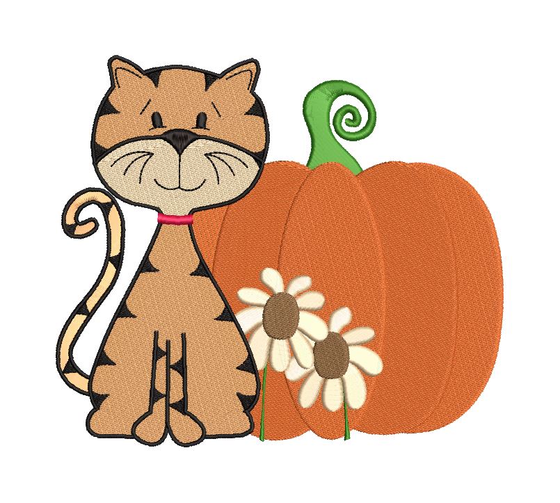 Halloween cat machine embroidery design by rosiedayembroidery.com