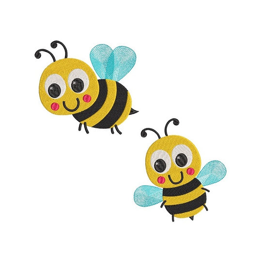 Cute bees machine embroidery design by rosiedayembroidery.com
