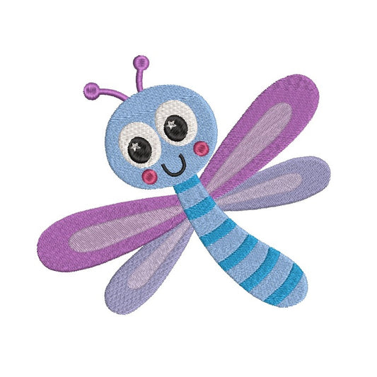 Cute dragonfly machine embroidery design by rosiedayembroidery.com