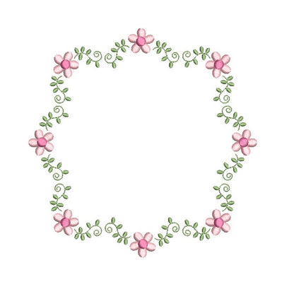 Floral square frame by rosiedayembroidery.com