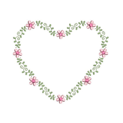 Floral heart frame by rosiedayembroidery.com