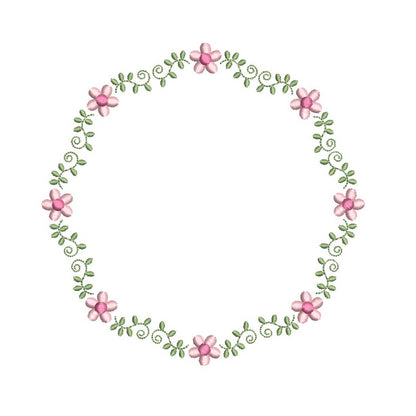 Floral circle frame by rosiedayembroidery.com
