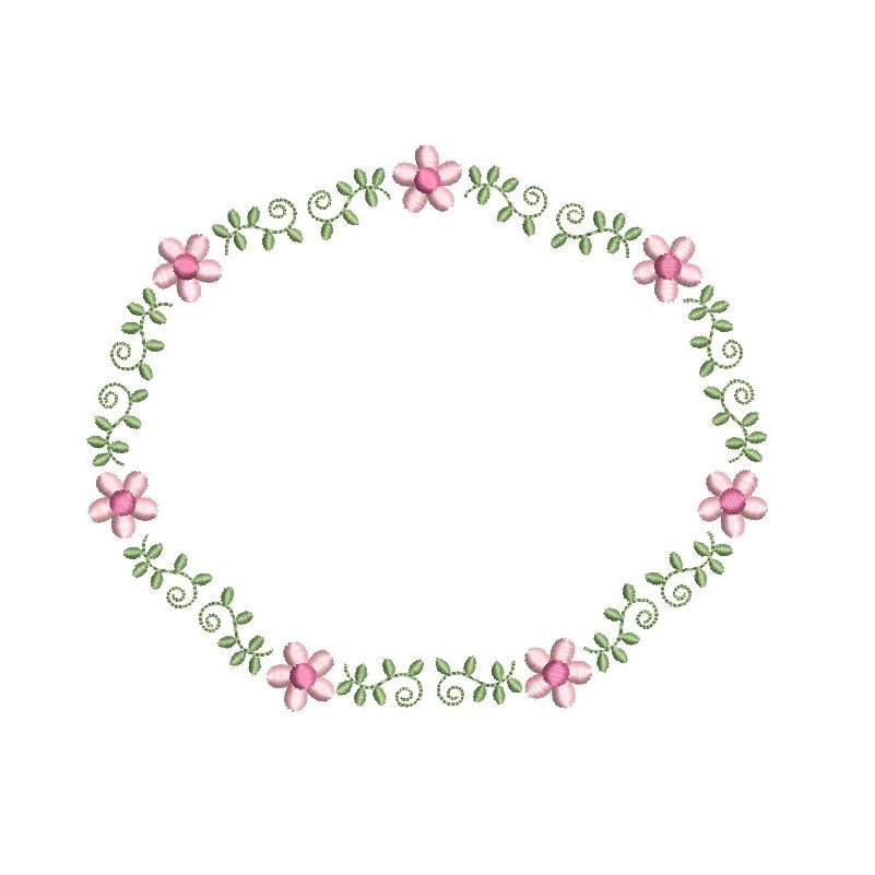 Floral oval frame by rosiedayembroidery.com