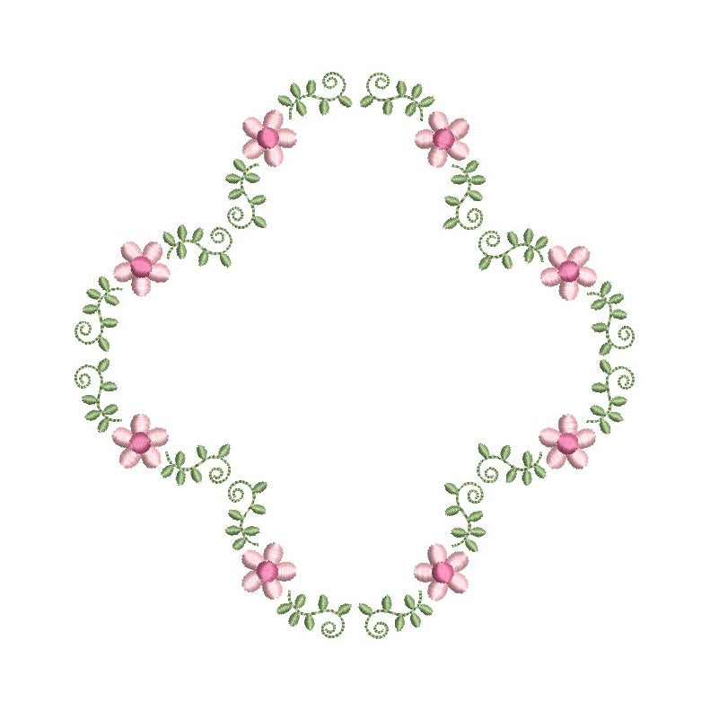 Floral cross frame by rosiedayembroidery.com