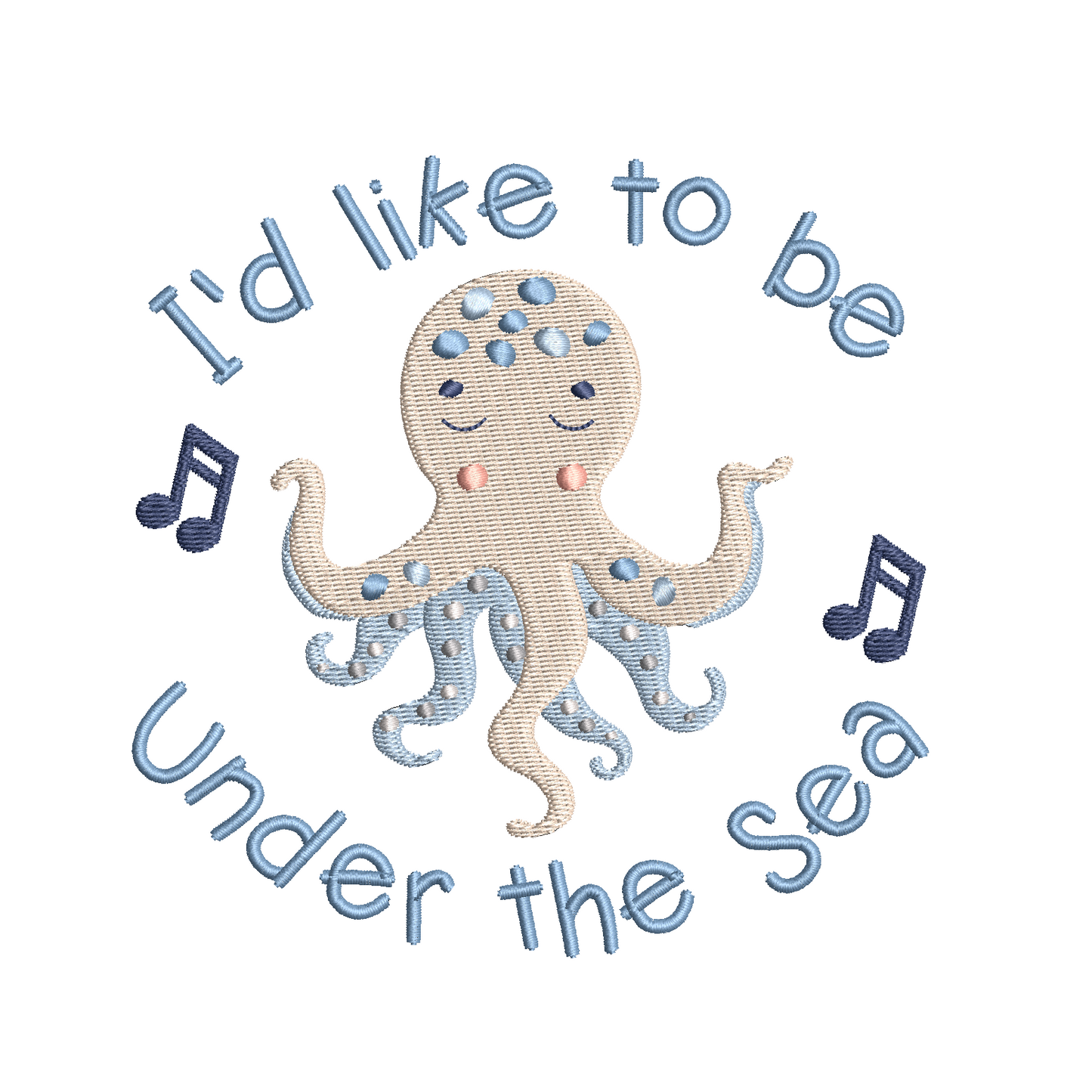 Fill stitch octopus machine embroidery design by rosiedayembroidery.com