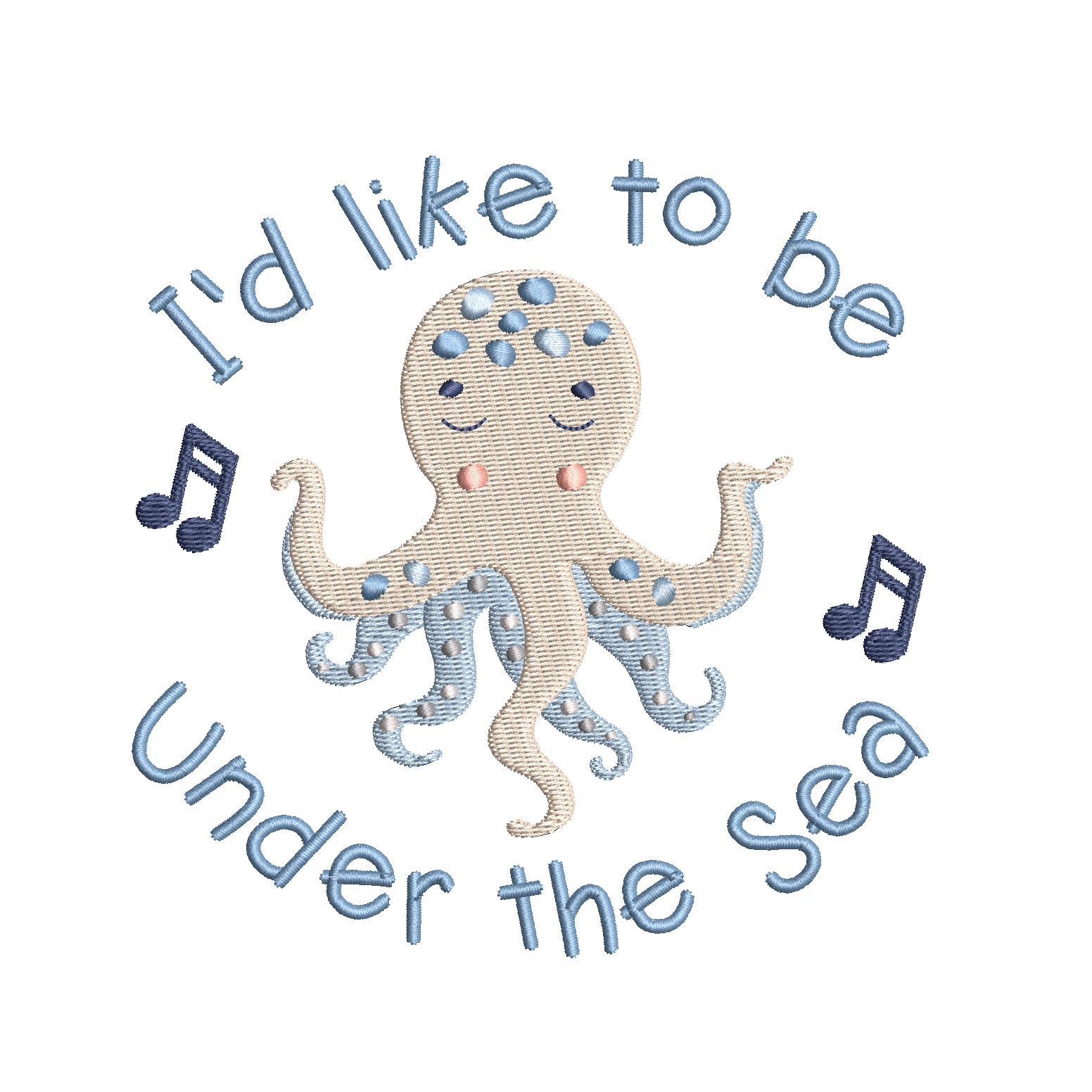 Fill stitch octopus machine embroidery design by rosiedayembroidery.com