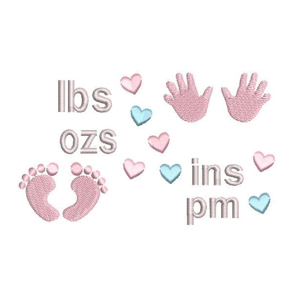 Baby birth announcement template machine embroidery design by rosiedayembroidery.com