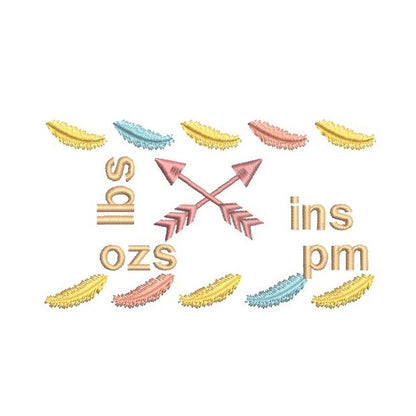 Baby birth announcement template machine embroidery design by rosiedayembroidery.com