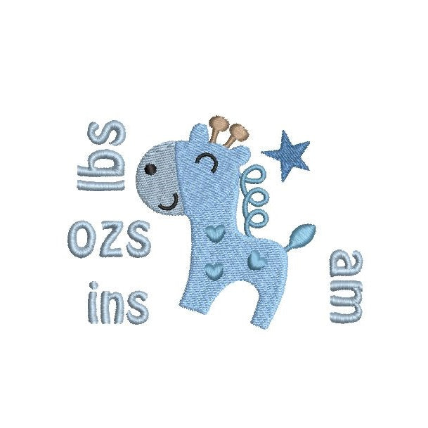 Baby birth announcement template machine embroidery design by rosiedayembroidery.com