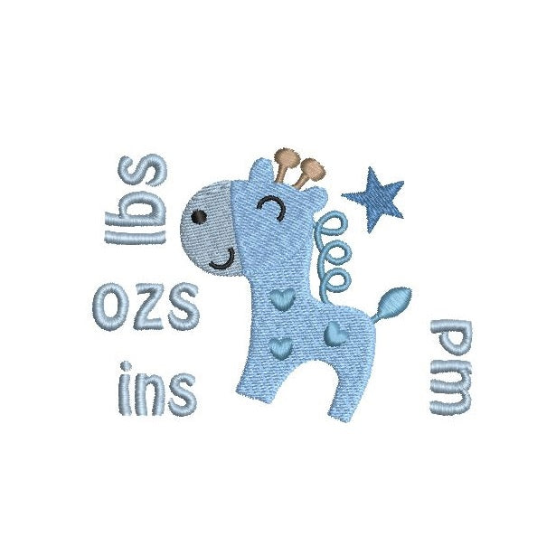 Baby birth announcement template machine embroidery design by rosiedayembroidery.com