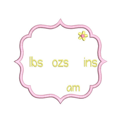 Baby birth announcement -template machine embroidery design by rosiedayembroidery.com