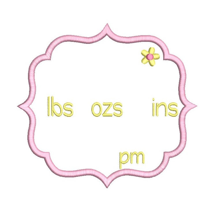 Baby birth announcement -template machine embroidery design by rosiedayembroidery.com