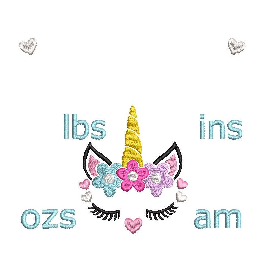Baby birth announcement template machine embroidery design by rosiedayembroidery.com