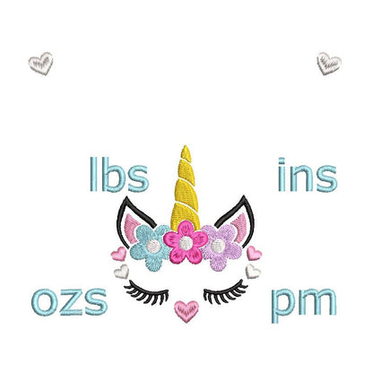 Baby birth announcement template machine embroidery design by rosiedayembroidery.com