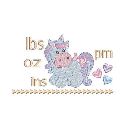 Baby birth announcement template machine embroidery design by rosiedayembroidery.com
