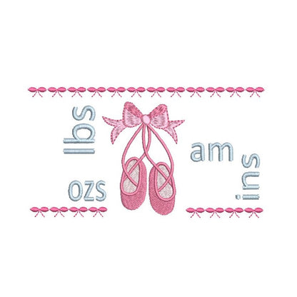 Baby birth stats template machine embroidery design by rosiedayembroidery.com