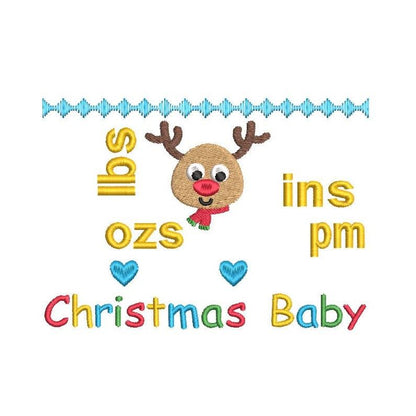 Baby birth stats template machine embroidery design by rosiedayembroidery.com