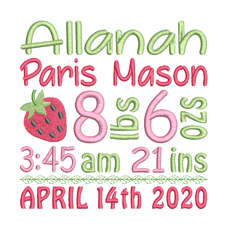 Baby Birth Announcement - Customised (S609-49)