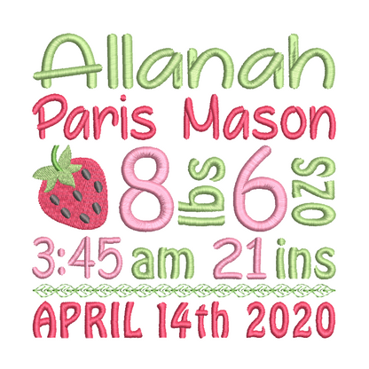 Baby Birth Announcement - Customised (S609-49)