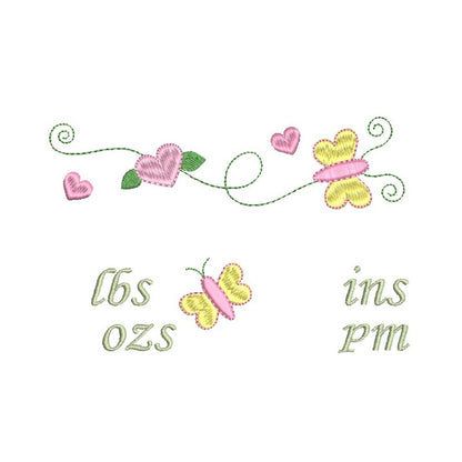 Baby birth announcement template machine embroidery design by rosiedayembroidery.com