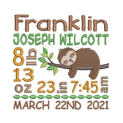 Baby birth template by rosiedayembroidery.com