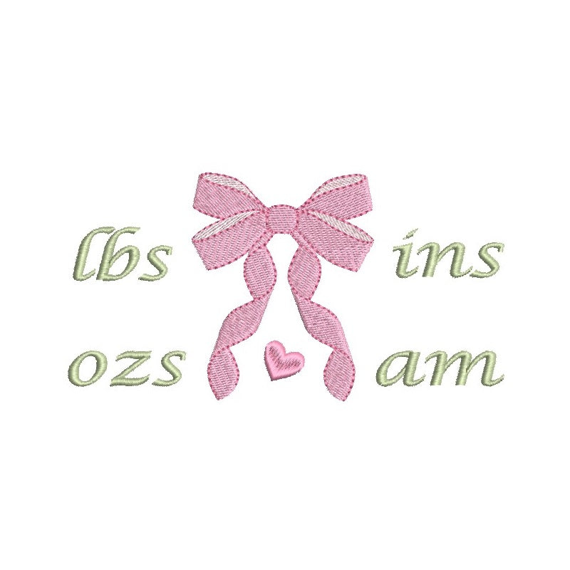 Baby birth announcement template machine embroidery design by rosiedayembroidery.com