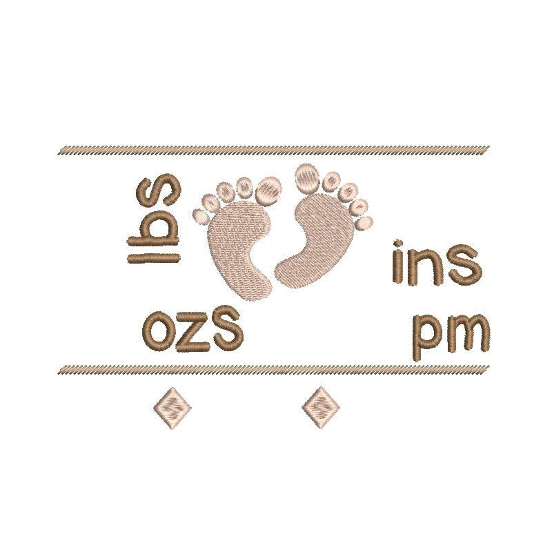 Baby birth stats template by rosiedayembroidery.com