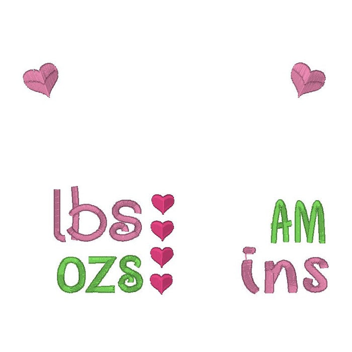 Baby birth announcement template machine embroidery design by rosiedayembroidery.com